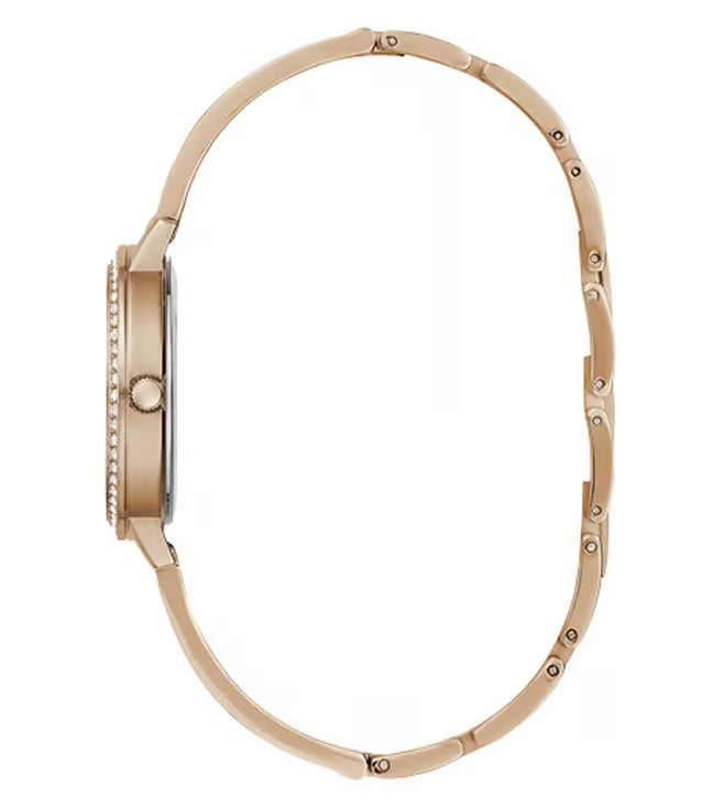 Guess Tri Luxe Collection Analog Rose Gold Dial Women's Watch-GW0474L3