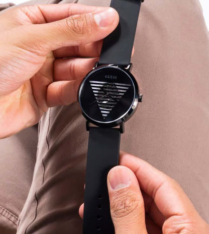 GUESS Idol 44 mm Black Dial Silicone Analog Watch for Men - GW0503G3