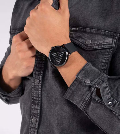 GUESS Idol 44 mm Black Dial Silicone Analog Watch for Men - GW0503G3