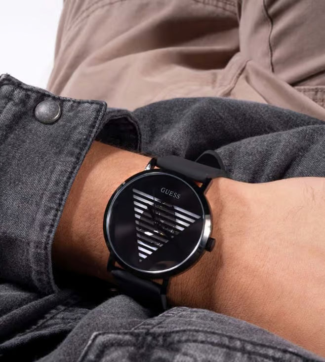 GUESS Idol 44 mm Black Dial Silicone Analog Watch for Men - GW0503G3