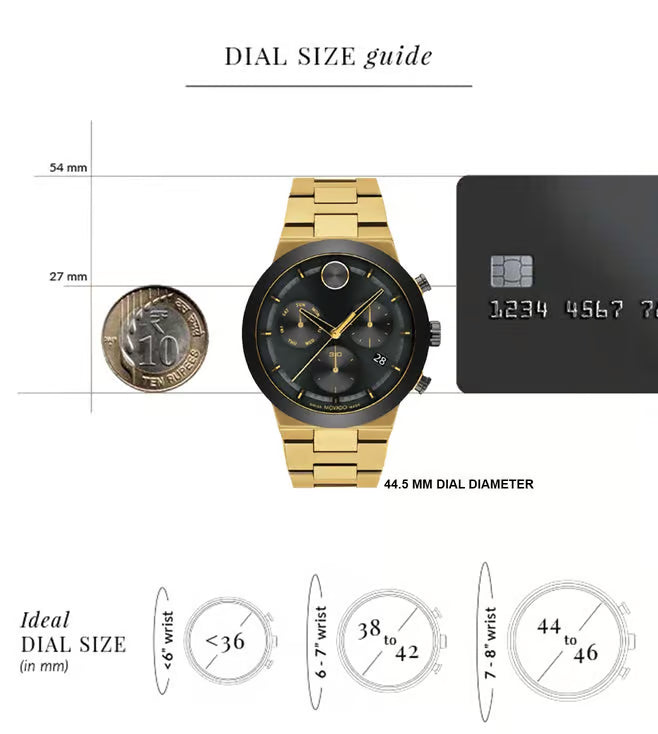 Movado Bold Fusion Swiss Qtz Chrono Black Round Dial Men's Watch - 3600858