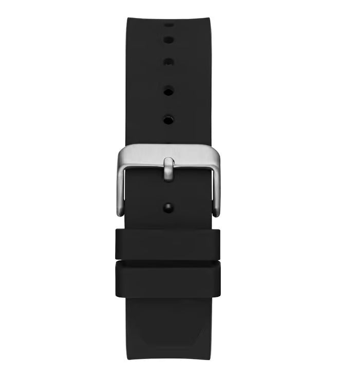 GUESS Men's 42mm Watch - Black Strap Black Dial Silver Tone Case GW0663G1