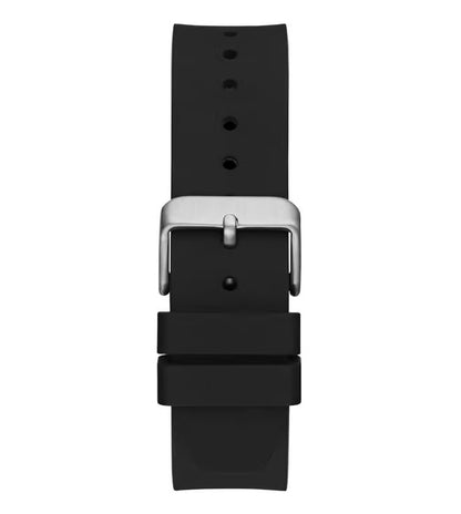 GUESS Men's 42mm Watch - Black Strap Black Dial Silver Tone Case GW0663G1
