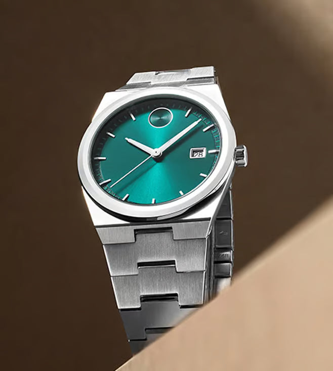 Movado Bold Quest Swiss Qtz Green Round Dial Men's Watch - 3601222