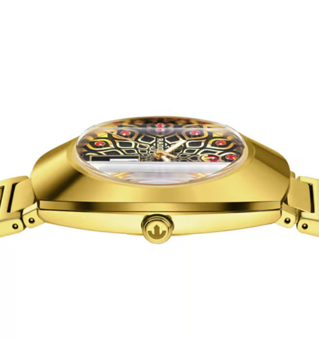 Rado Diastar Unisex Automatic Black & Yellow Dial Analog Stainless Steel Watch R12161653