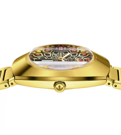 Rado Diastar Unisex Automatic Black & Yellow Dial Analog Stainless Steel Watch R12161653