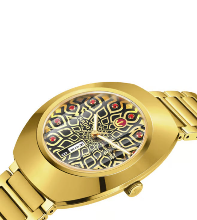 Rado Diastar Unisex Automatic Black & Yellow Dial Analog Stainless Steel Watch R12161653