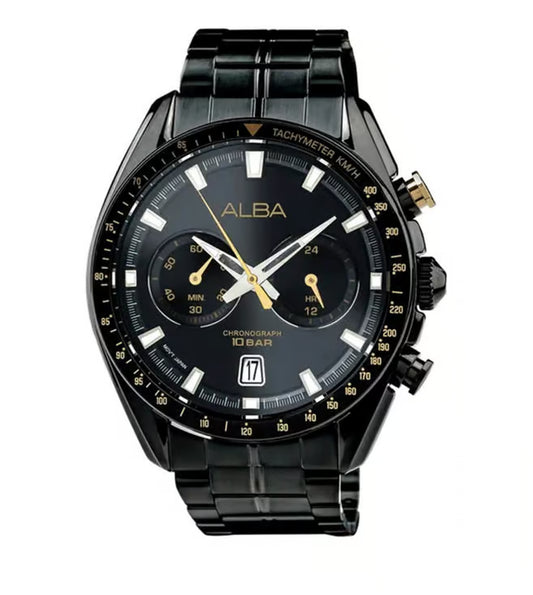 ALBA SIGNA Black Men 44mm Watch Quartz A4B013X1