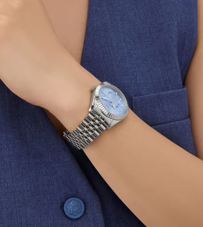 Guess Ice Blue Round Dial Analog Women's Watch - GW0936L1