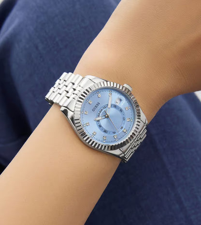 Guess Ice Blue Round Dial Analog Women's Watch - GW0936L1