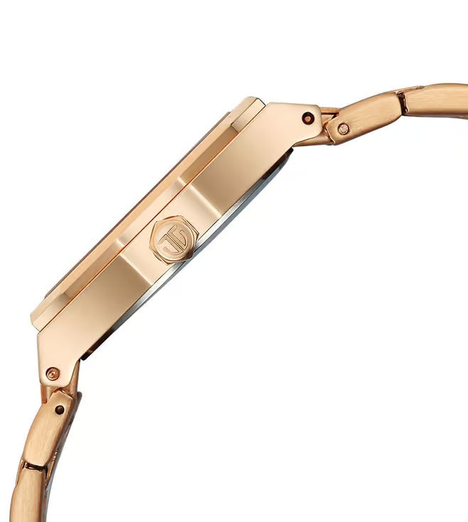 Titan Titan Purple Time Deluxe Quartz Analog Brown Dial Rose Gold Metal Strap Watch For Women 95376wm01