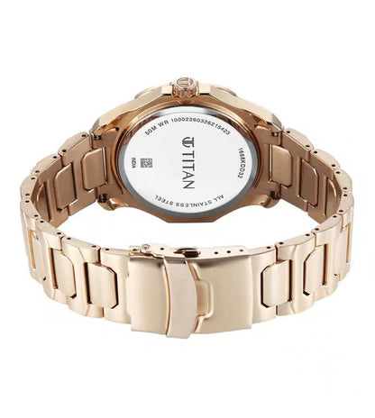 Titan Regalia Opulent Two-Eye Multifunction Green Panda Dial Carnation Leather Strap Watch For Men 1688km11 Men's Watch