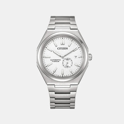 Citizen Zenshin Men Automatic White Dial Analog Stainless Steel Watch NJ0180-80A