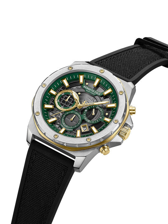 Kenneth Cole Men Quartz Green Round Dial Sport Watch - KCWGO0087603MNW