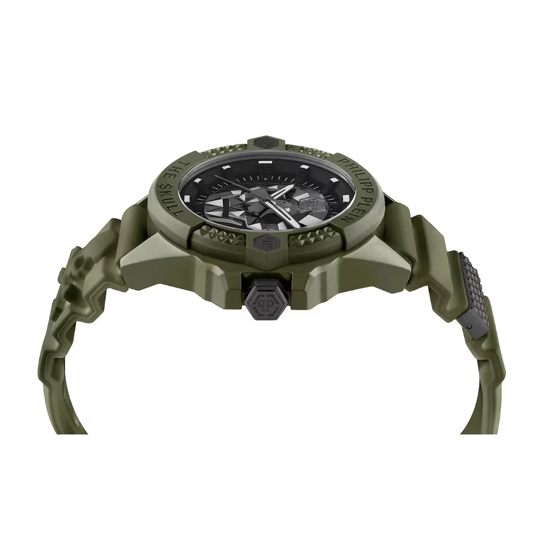 Philipp Plein $kull Quartz Black Dial Analog Silicone Strap Men Watch PWUBA0423