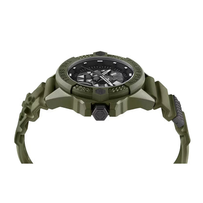 Philipp Plein $kull Quartz Black Dial Analog Silicone Strap Men Watch PWUBA0423