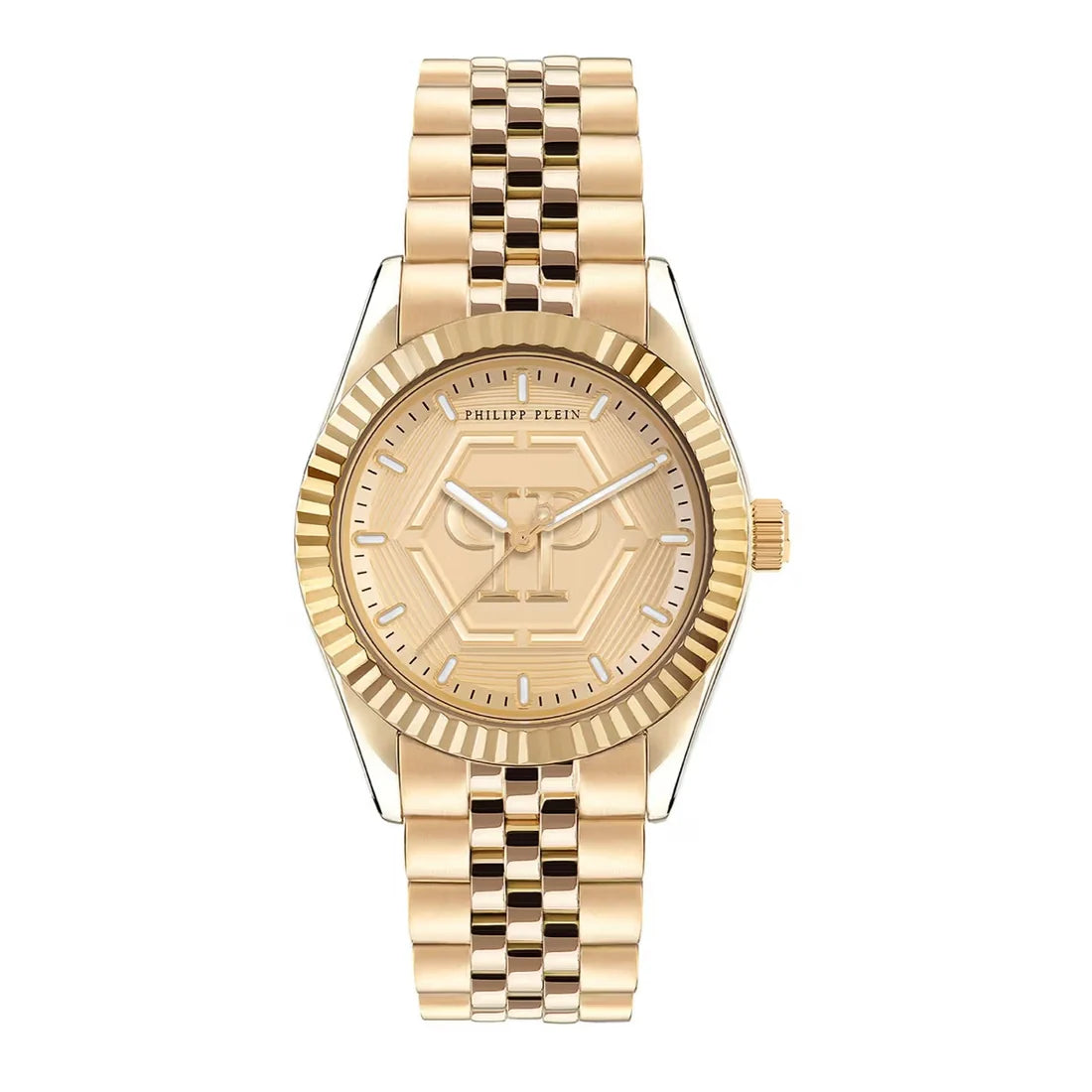 Philipp Plein Date Superlative Gold Dial Analog Women's Watch PW2BA0523