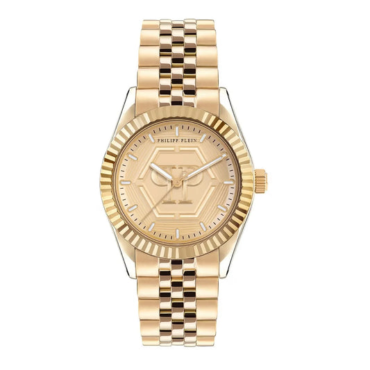 Philipp Plein Date Superlative Gold Dial Analog Women's Watch PW2BA0523