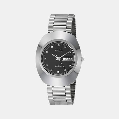 Rado Diastar Men Quartz Black Dial Analog Stainless Steel Watch R12391153