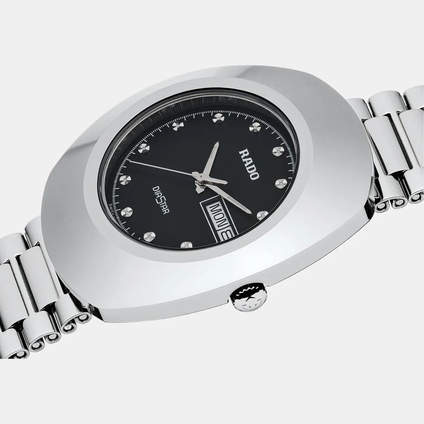 Rado Diastar Men Quartz Black Dial Analog Stainless Steel Watch R12391153