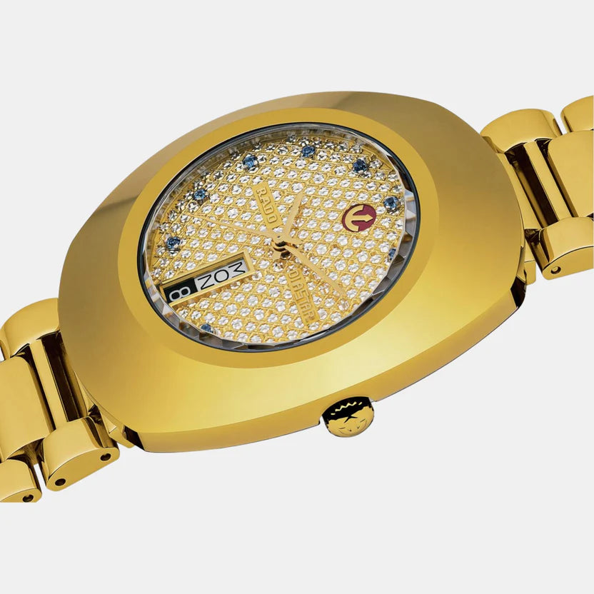 Rado Diastar Men Automatic Gold Dial Analog Stainless Steel Watch R12413314