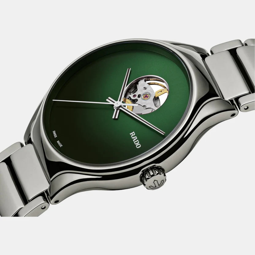 Rado True Round Secret Unisex Automatic Green Dial Analog Ceramic Watch R27108312