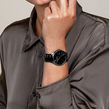 Rado True Round Unisex Quartz Black Dial Analog Ceramic Watch R27238162