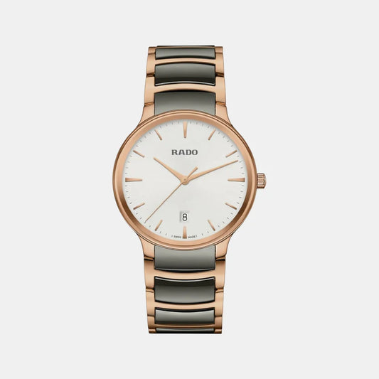 Rado Centrix Unisex Quartz Silver Dial Analog Ceramic Watch R30023012