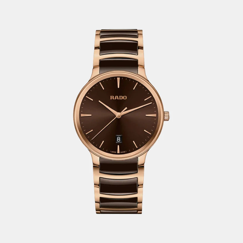 Rado Centrix Unisex Quartz Brown Dial Analog Stainless Steel Watch R30023302