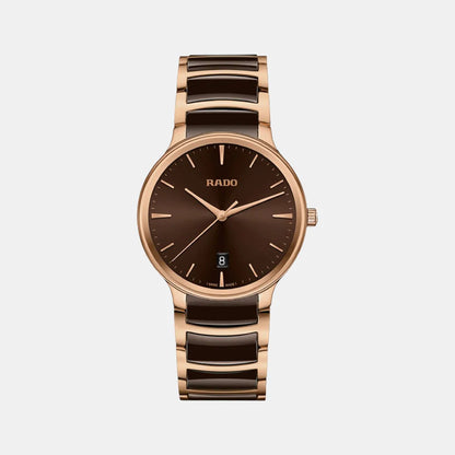Rado Centrix Unisex Quartz Brown Dial Analog Stainless Steel Watch R30023302