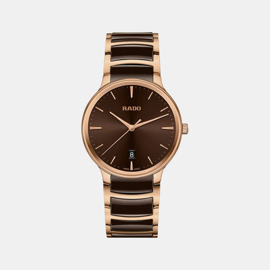 Rado Centrix Unisex Quartz Brown Dial Analog Stainless Steel Watch R30023302