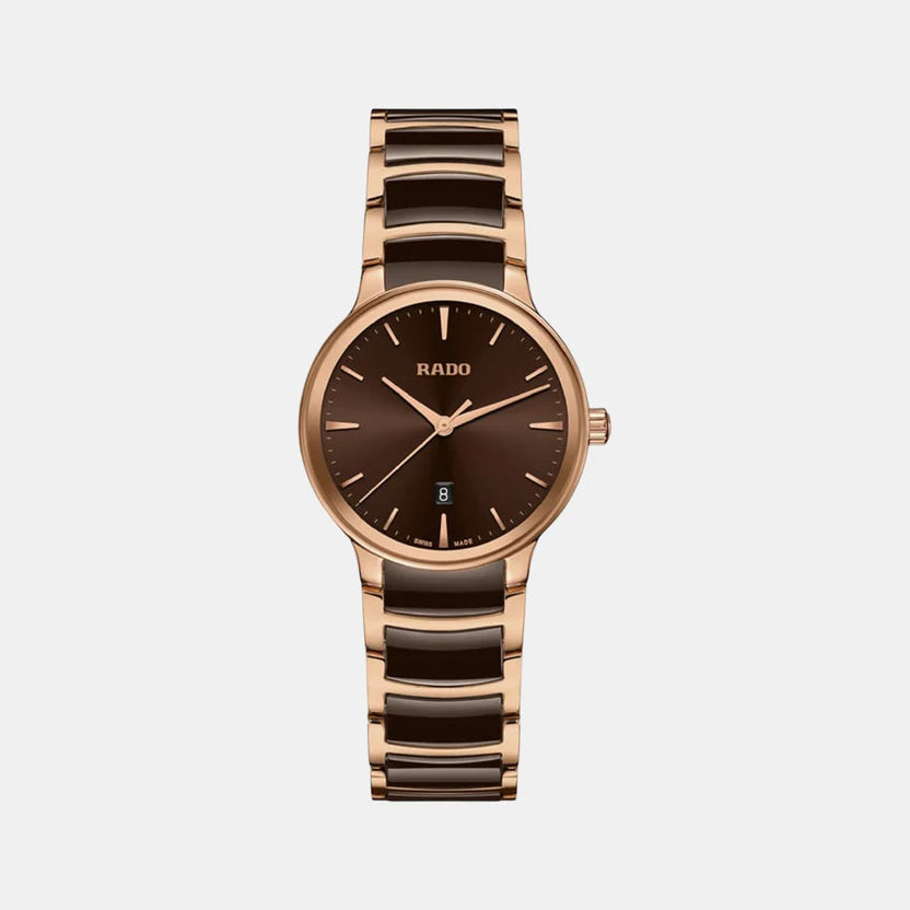 Rado Centrix Women Quartz Brown Dial Analog Stainless Steel Watch R30024302