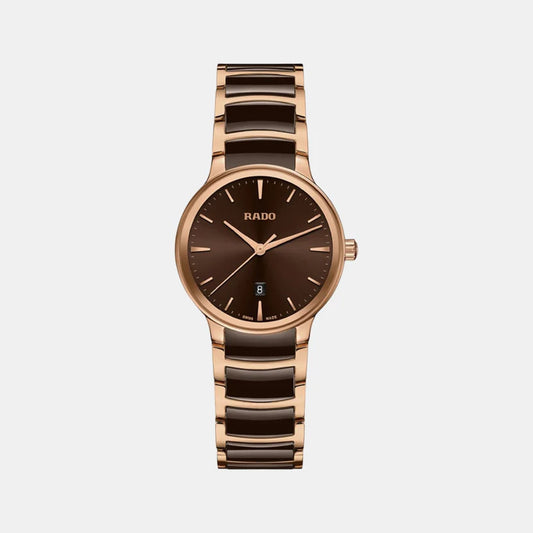 Rado Centrix Women Quartz Brown Dial Analog Stainless Steel Watch R30024302