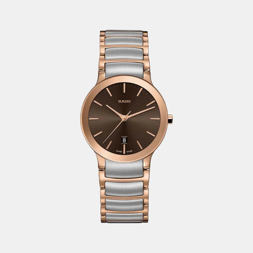 Rado Centrix Women Quartz Brown Dial Analog Stainless Steel Watch R30555303
