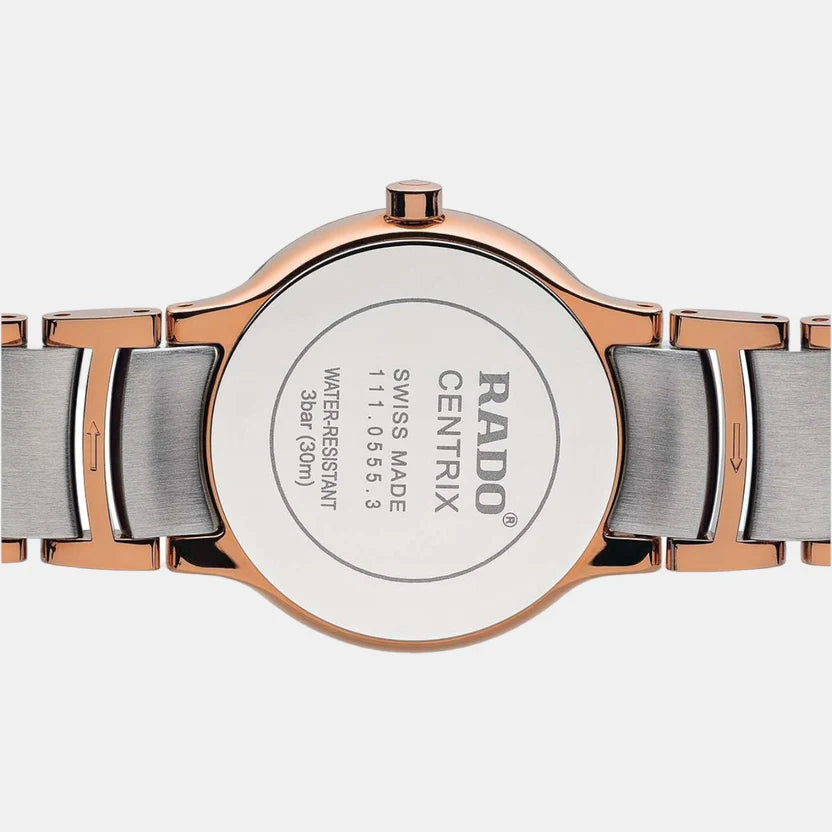 Rado Centrix Women Quartz Brown Dial Analog Stainless Steel Watch R30555303