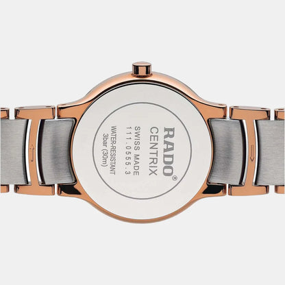 Rado Centrix Women Quartz Brown Dial Analog Stainless Steel Watch R30555303