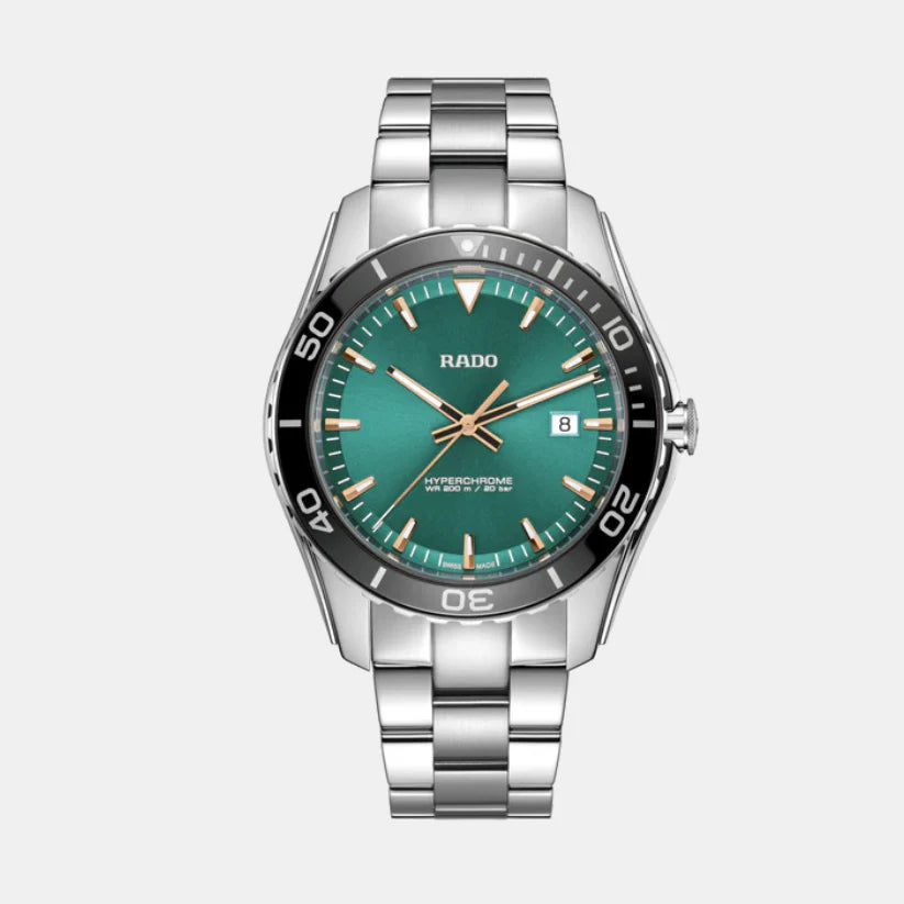 Rado HyperChrome Men Quartz Turquoise Dial Analog Stainless Steel Watch R32156313