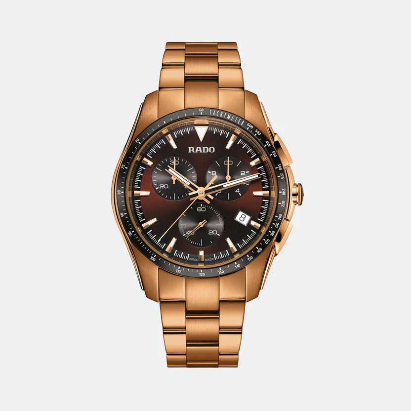 Rado Hyperchrome Men Quartz Brown Dial Analog Stainless Steel Watch R32185153