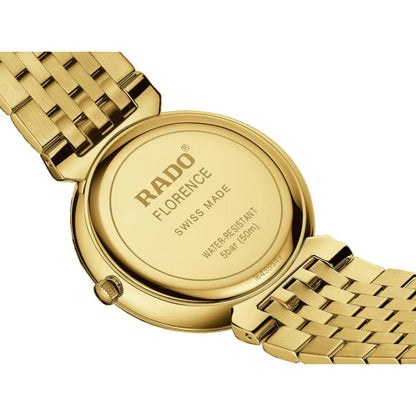 Rado Florence Unisex Quartz Gold Dial Analog Stainless Steel Watch R48914713