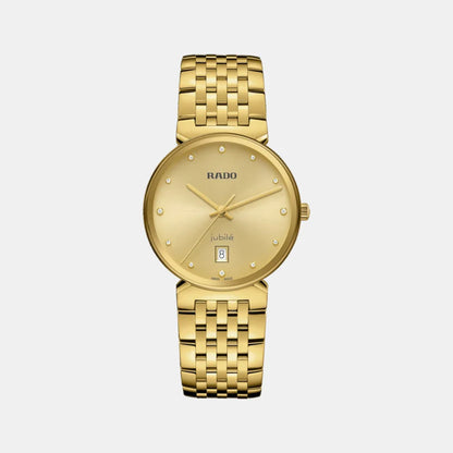 Rado Florence Unisex Quartz Gold Dial Analog Stainless Steel Watch R48914713