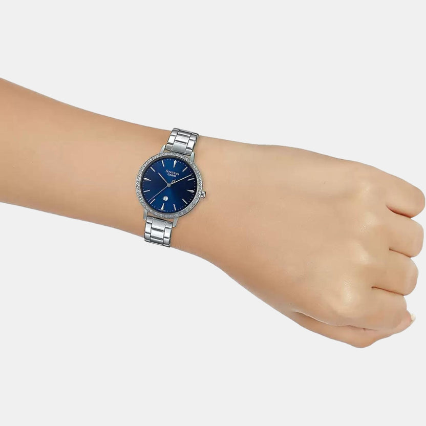 Sheen Women Quartz Blue Dial Analog Stainless Steel Watch SH228
