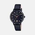 Sheen Women Quartz Black Dial Analog Leather Watch SH236