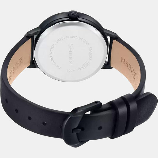 Sheen Women Quartz Black Dial Analog Leather Watch SH236