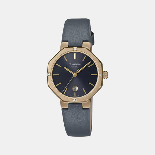 Sheen Women Quartz Black Dial Analog Leather Watch SH244