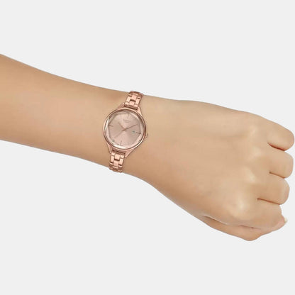 Sheen Women Quartz Pink Dial Analog Stainless Steel Watch SH252
