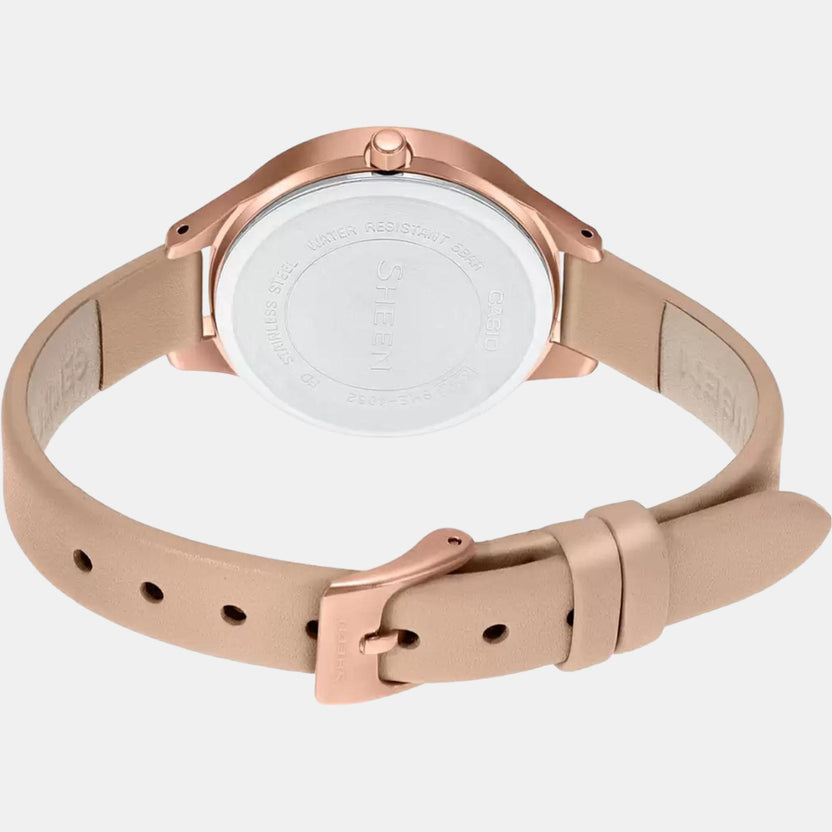 Sheen Women Quartz Brown Dial Analog Leather Watch SH253