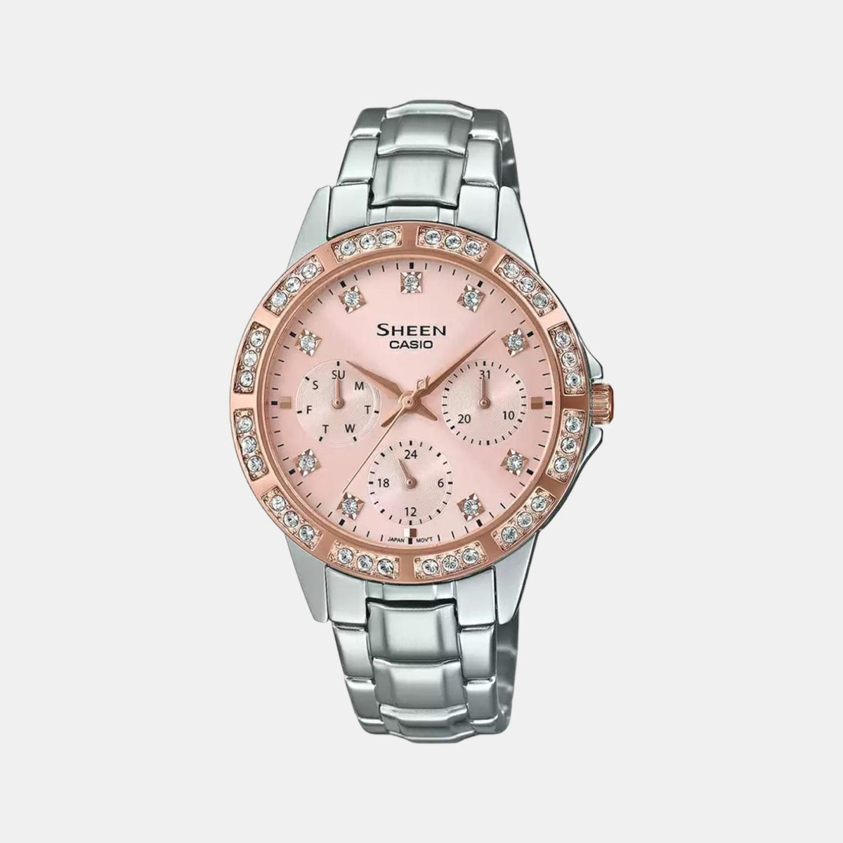 Sheen Women Quartz Pink Dial Chronograph Stainless Steel Watch SH265