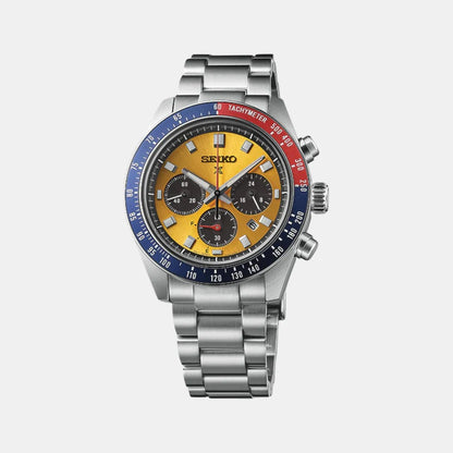 Seiko Prospex Men Solar Orange Dial Chronograph Stainless Steel Watch SSC947P1