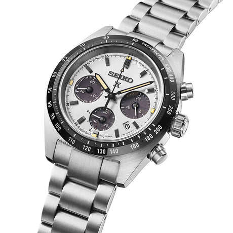 Prospex Men Solar White Dial Chronograph Stainless Steel Watch SSC961P1