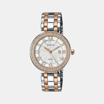 Sheen Women Quartz White Dial Analog Stainless Steel Watch SX156